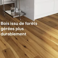 GoodHome Parquet contrecollé clipsable Visby L en chêne huilé blond compatible pièces humides