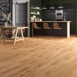 GoodHome Parquet contrecollé clipsable Marigny L 119 cm en chêne français verni blond
