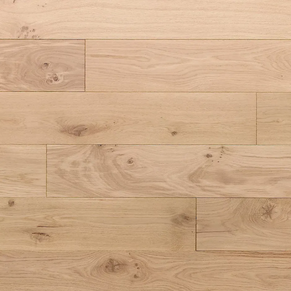 GoodHome Parquet contrecollé clipsable Padillac L 200 cm en chêne français verni naturel