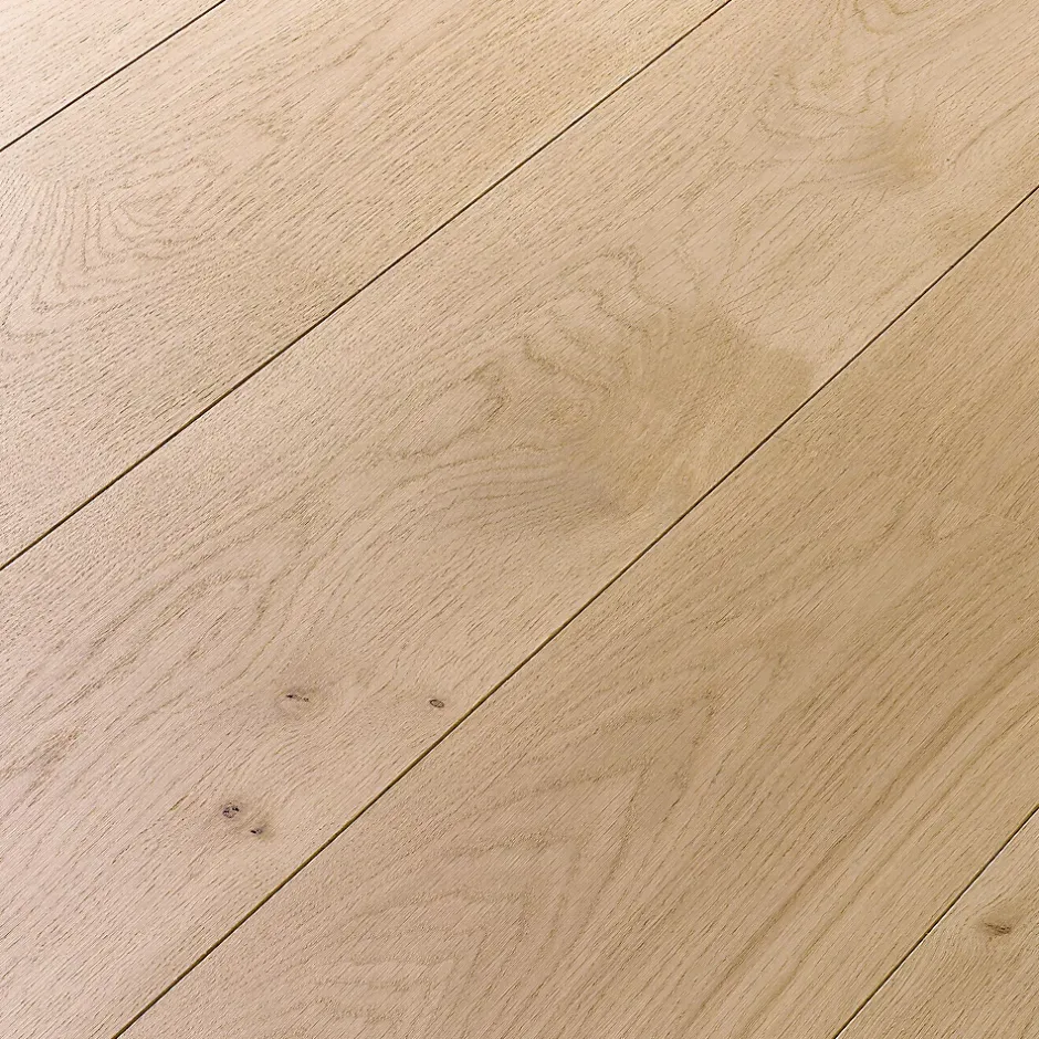 GoodHome Parquet contrecollé clipsable Padillac XL 200 cm en chêne français verni naturel