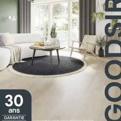 Parquet contrecollé clipsable Goodsir XL en chêne verni coloris naturel-GoodHome Sale