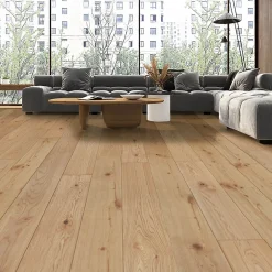 Parquet contrecollé clipsable Visby M en chêne huilé blond-GoodHome Best