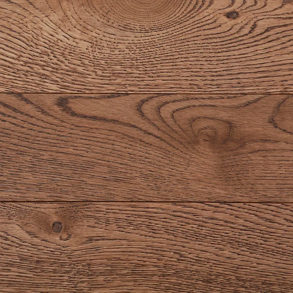 Parquet contrecollé clipsable Skara bâtons rompus en chêne huilé brun rustique-GoodHome