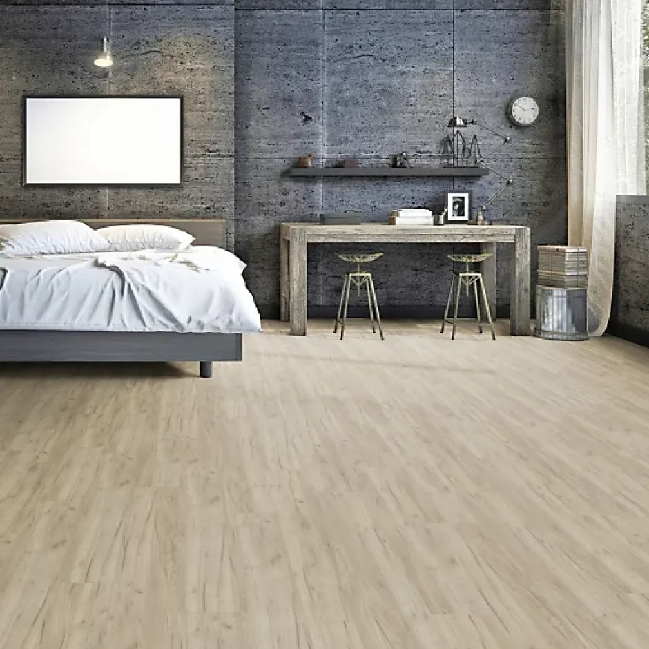 Décoweb Parquet flottant Stratifié - Cuisine et salle de bain - Lames larges - Chêne Tahiti - Paquet de 1,507 m²