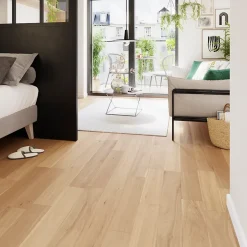 Parquet massif à clipser Lulea M en chêne verni naturel-GoodHome Clearance