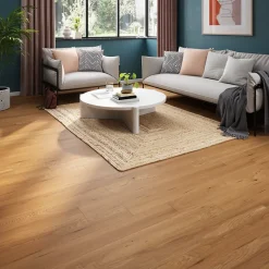 Parquet massif à clipser Visby M en chêne verni blond-GoodHome Clearance