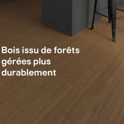 Parquet massif à coller Dryby M en frêne huilé brun compatible pièces humides-GoodHome Online