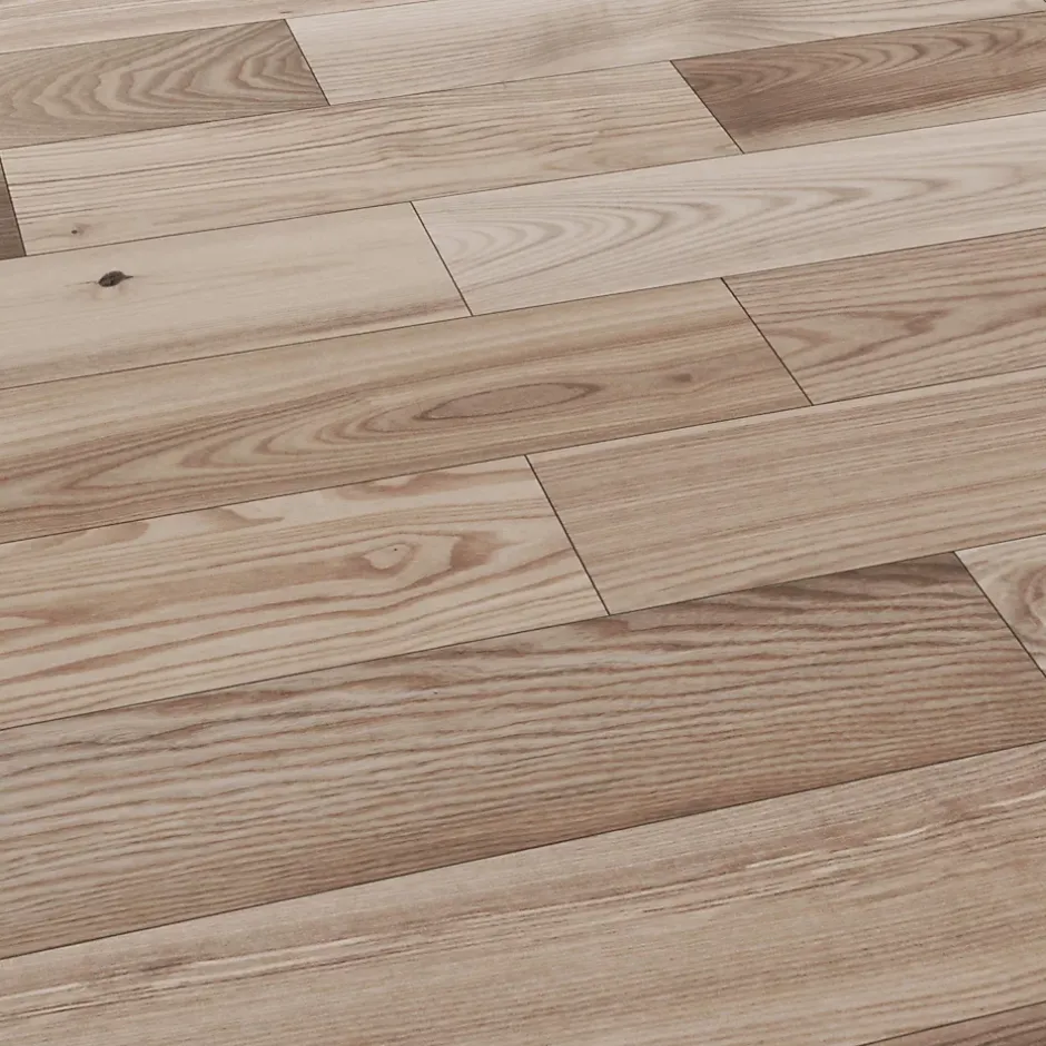 GoodHome Parquet massif à coller Inash M en frêne verni naturel
