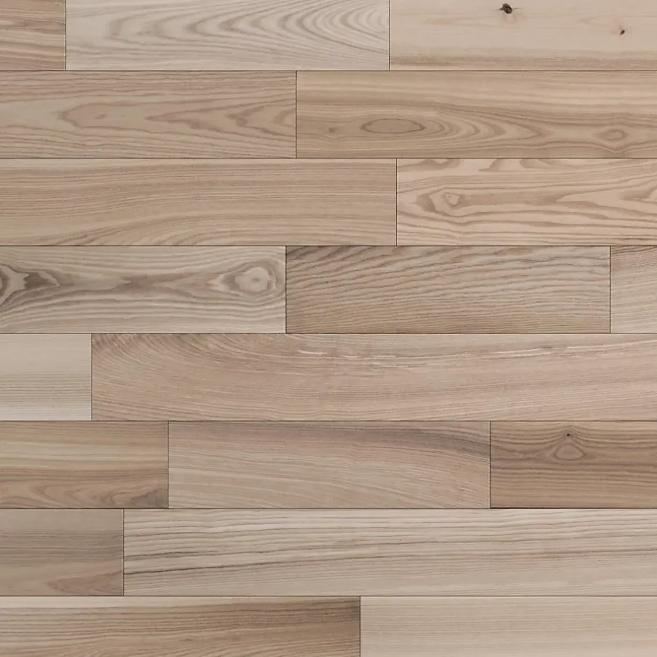 GoodHome Parquet massif à coller Inash M en frêne verni naturel