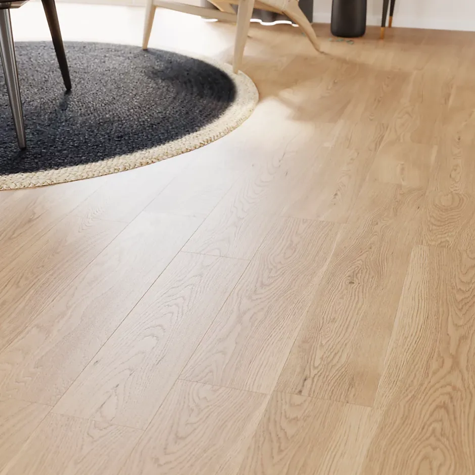 Parquet massif à coller Lulea XL en chêne huilé naturel-GoodHome Best