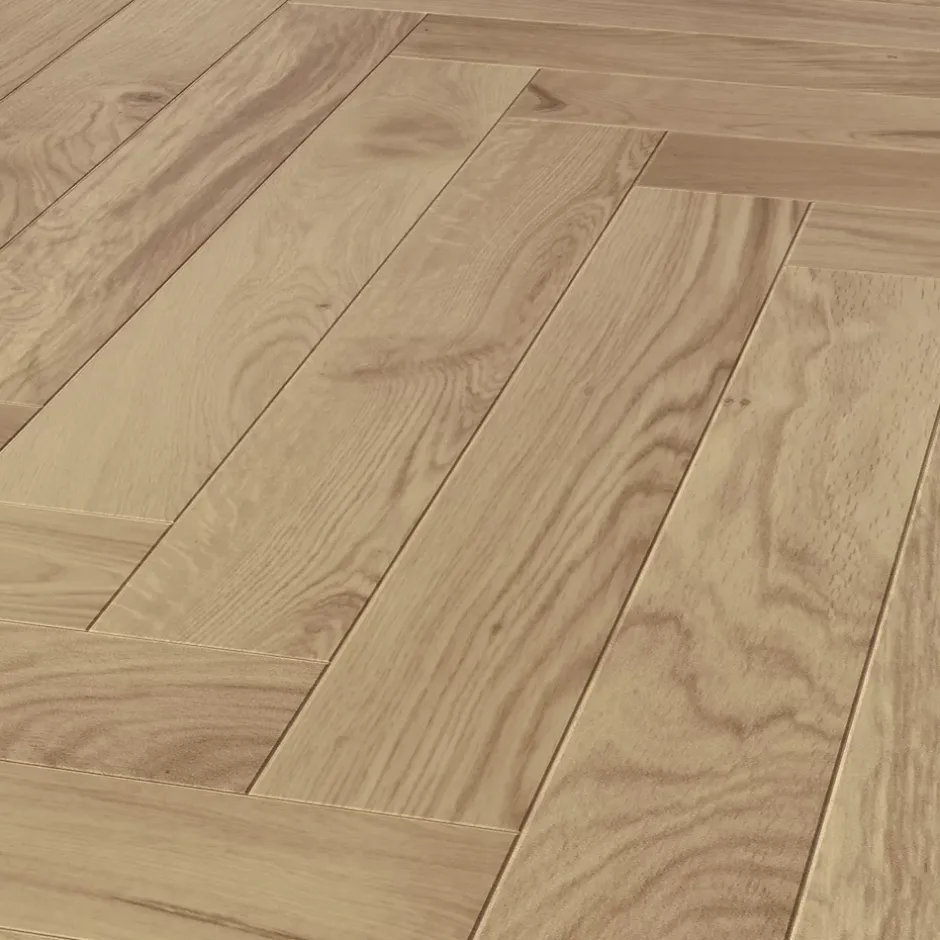 Parquet massif à coller Lulea bâtons rompus en chêne huilé naturel-GoodHome