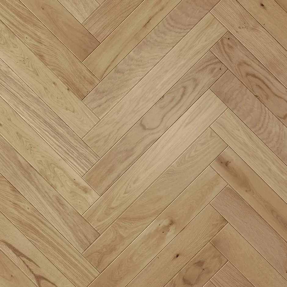 Parquet massif à coller Lulea bâtons rompus en chêne huilé naturel-GoodHome