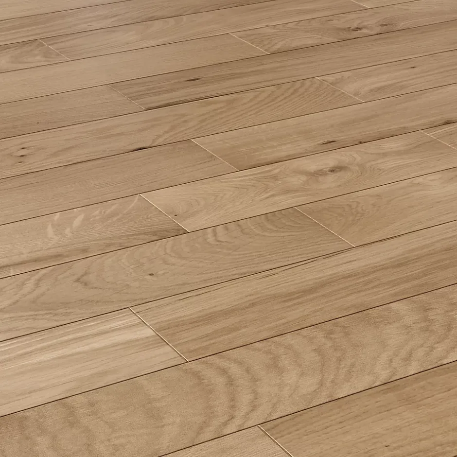 GoodHome Parquet massif à coller Lulea S en chêne huilé naturel