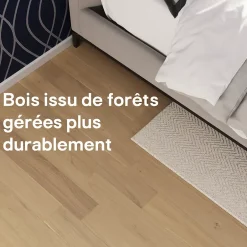 GoodHome Parquet massif à coller Lulea S en chêne huilé naturel