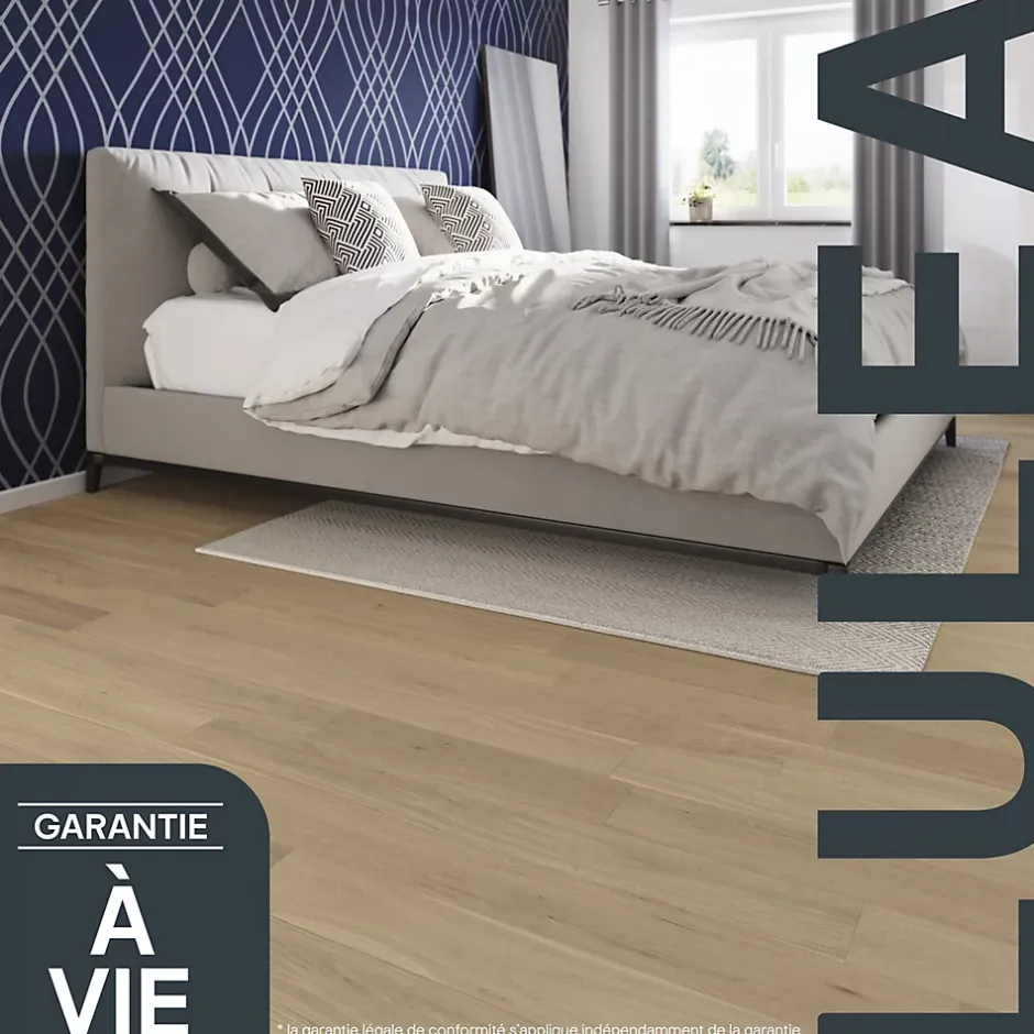 GoodHome Parquet massif à coller Lulea S en chêne huilé naturel