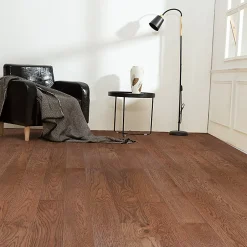 Parquet massif à coller Skara S en chêne verni brun-GoodHome Best