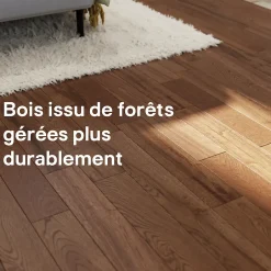Parquet massif à coller Skara S en chêne verni brun-GoodHome Best