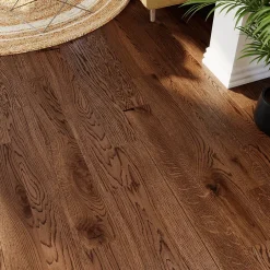 Parquet massif à coller Skara L en chêne verni brun-GoodHome Sale