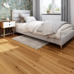 GoodHome Parquet massif à coller Visby S en chêne huilé blond