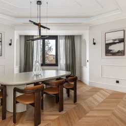 Dileci Parquet massif chêne français, Point de Hongrie / Chevron 600x120x15 mm, Teinte Bois Naturel -