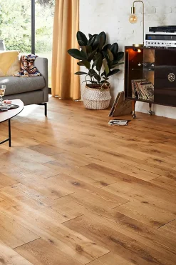 GoodHome Parquet massif clipsable Ystad L en chêne huilé blond