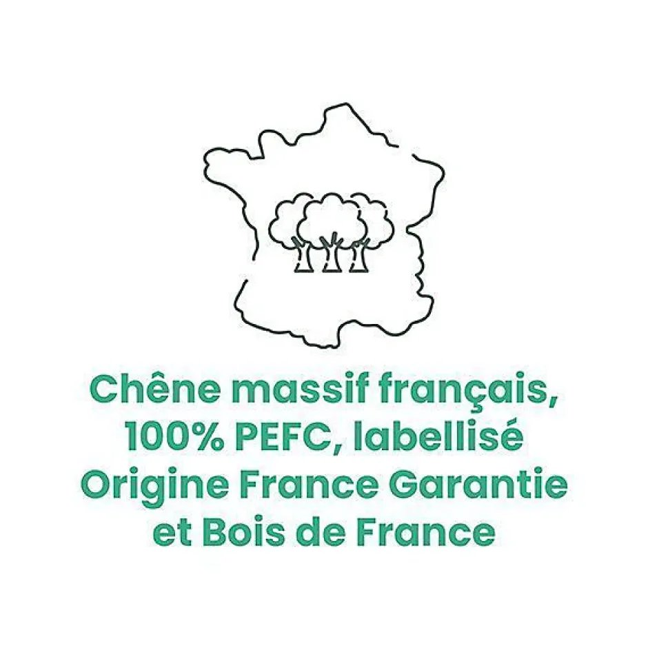 Deschaumes Parquet Naofloor Chêne Massif Verni Naturel l. 11,5cm - Ep. 13mm - Fabrication Française - Choix Authentique