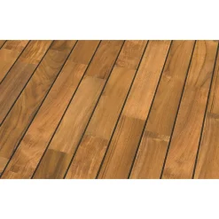 Parquet pont de bateau avec joint de PU intégré en teck indonésien massif INES-Aelle Carrelage Outlet