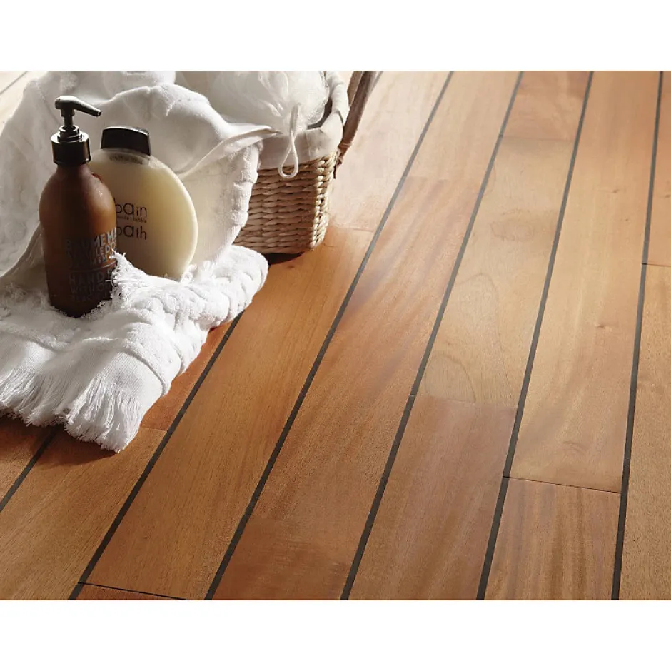 Aelle Carrelage Parquet pont de bateau avec joint de PU intégré en Acajou STEPHANIE