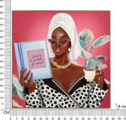 Peinture sur toile laquée avec cadre 82x4x82 cm-Mauro Ferretti