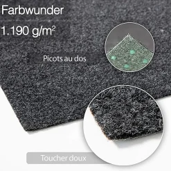 Pelouse synthétique Farbwunder Pro Noir 100 x 500 cm-Floordirekt Best