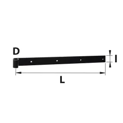 Afbat - Tb Industrie Sas Penture bout carré pour volet Ø16 mm L.80 x l.4 x H.4 cm noir Afbat