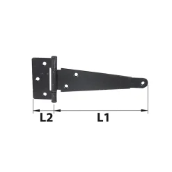 Afbat - Tb Industrie Sas Penture noire en acier avec charnière L.50 cm Afbat