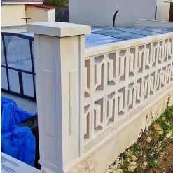 PILIER BETON 106 cm - 6 pièces - Dimensions : L 106 x l 24 cm -Série B72 -Claustras - Balustres plates-Prensimac Discount