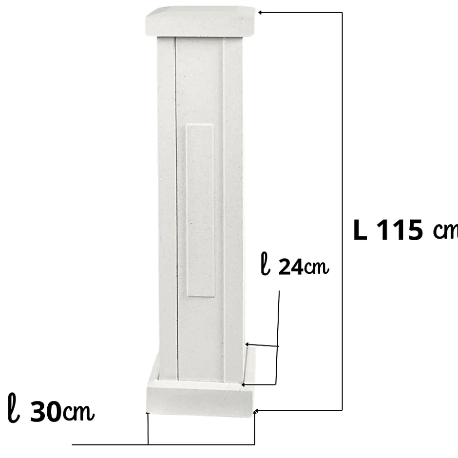 Prensimac PILIER BETON 115 cm - Lot de 6 - Dimensions : L 115 x l 24 cm - SERIE B78