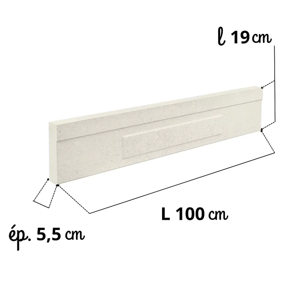 Prensimac PILIER BETON 115 cm - Lot de 6 - Dimensions : L 115 x l 24 cm - SERIE B78