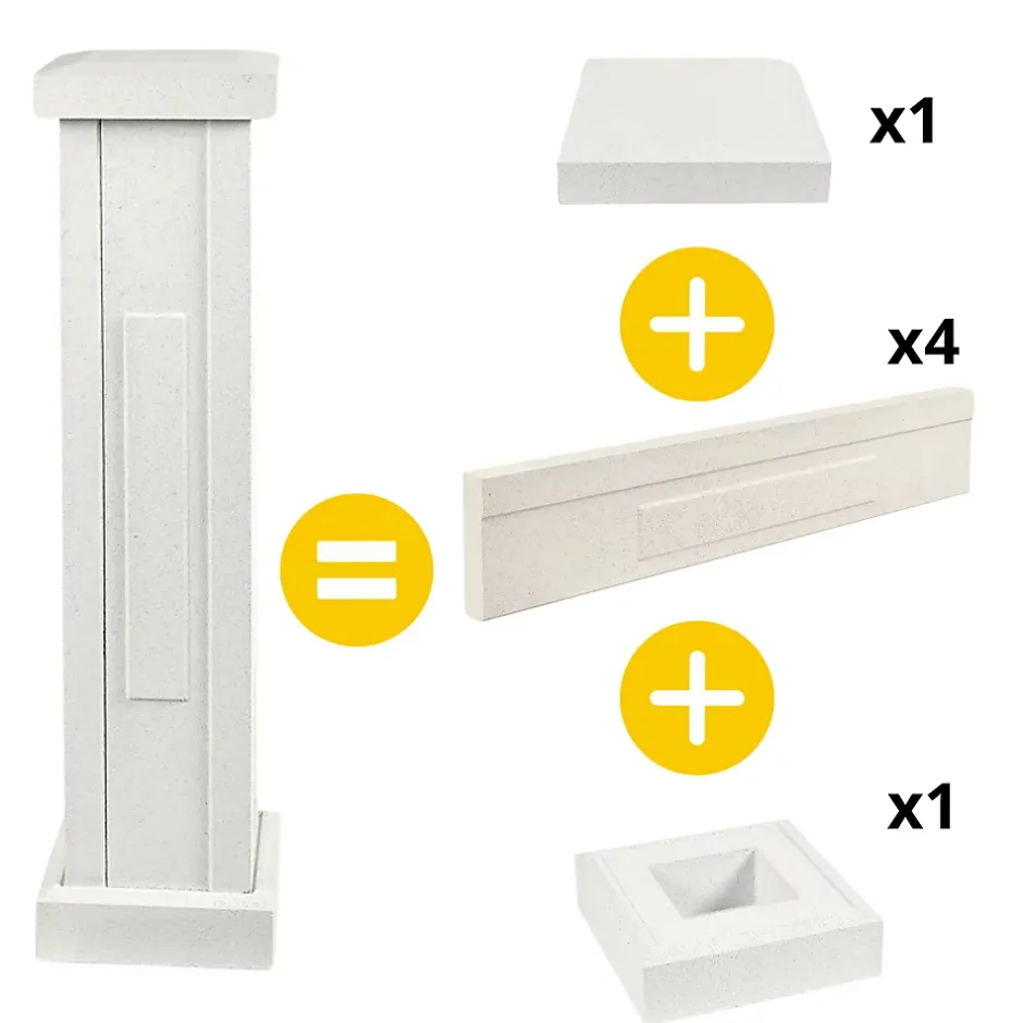 Prensimac PILIER BETON 115 cm - Lot de 6 - Dimensions : L 115 x l 24 cm - SERIE B78