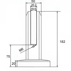 Pince à verre de sol modèle 05 - Ep. verre 13,52 à 17,52 mm - sans perçage du verre - Inox 2205-MySystem Hot