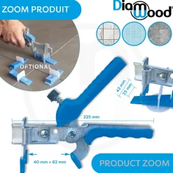 Diamwood Expert En Equipement Pince Métal Réglable Pro pour Cale de Croisillons Autonivelants - Diamwood