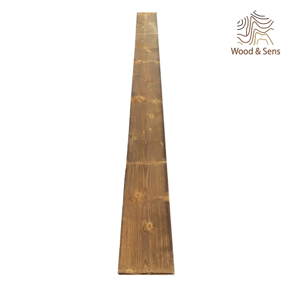 Planche Rabotée Sapin Traité marron, L.240 x l.19,4 cm x Ep.27,5 mm-Wood&Sens Discount