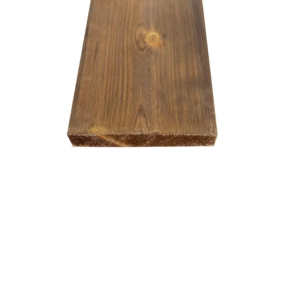 Planche Rabotée Sapin Traité marron, L.240 x l.19,4 cm x Ep.27,5 mm-Wood&Sens Discount