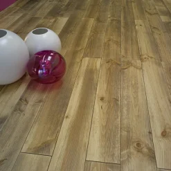 Plancher massif à clouer pin maritime coloris miel l. 17 x ép.2,1 cm- Hot