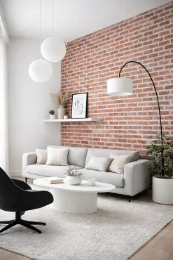 Parcolor Plaque de parement brique rouge - intérieur/extérieur - Pose facile et rapide