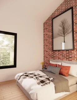 Parcolor Plaquette de parement d'angle effet brique - vendu au carton de 8 angles - intérieur/extérieur - Ton rouge