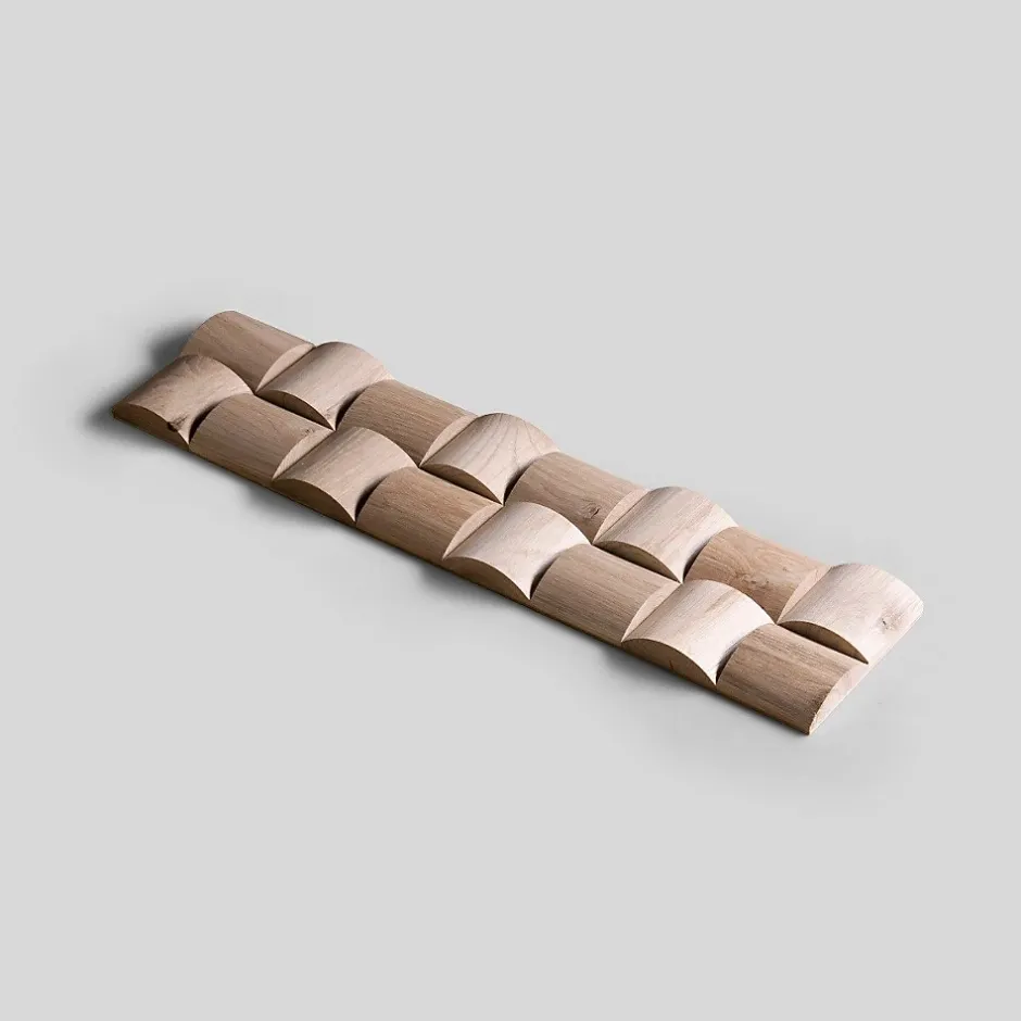 Wwd Plaquette de parement en bois massif effet 3D RUBATO - Chêne - 60 x 15 cm - 11 panneaux - 1m²