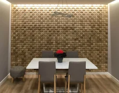 Wwd Plaquette de parement en bois massif effet 3D RUBATO - Chêne - 60 x 15 cm - 11 panneaux - 1m²