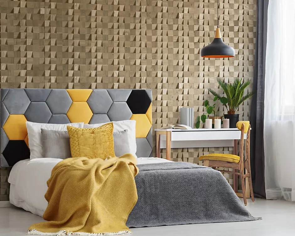 Plaquette de parement en bois massif effet 3D DOMINUS - Chêne - 60 x 15 cm - 11 panneaux - 1m²-Wwd New