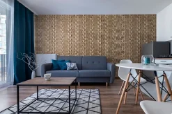 Wwd Plaquette de parement en bois massif effet 3D DOMINUS - Chêne - 60 x 15 cm - 33 panneaux - 3m²