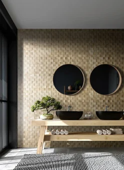 Plaquette de parement en bois massif effet 3D CHESS - Chêne - 60 x 15 cm - 33 panneaux - 3m²-Wwd Sale