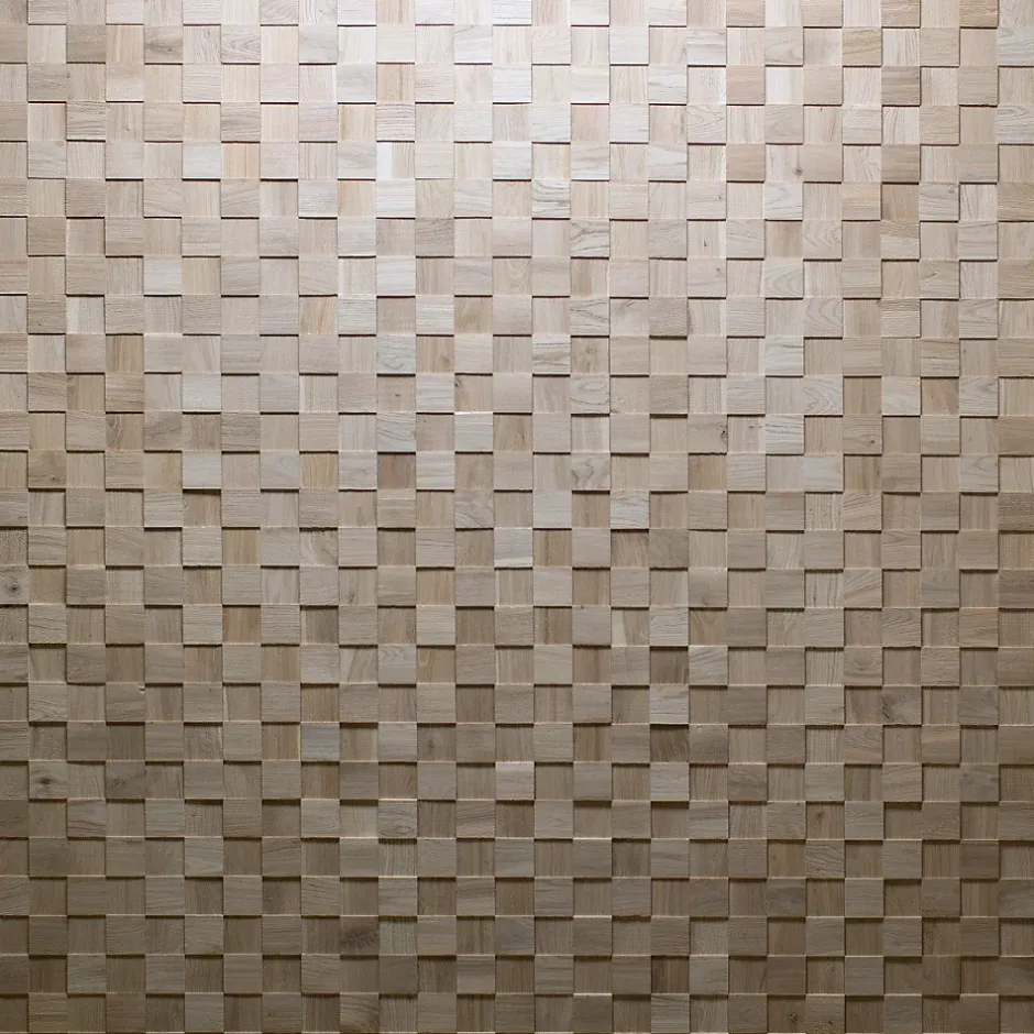 Plaquette de parement en bois massif effet 3D CHESS - Chêne - 60 x 15 cm - 33 panneaux - 3m²-Wwd Sale