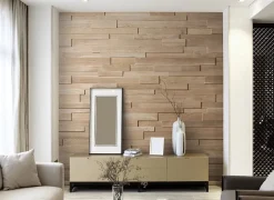 Wwd Plaquette de parement en bois massif effet 3D OZO RUSTIC - Chêne - 59/32/14 x 10/8/6 cm - 108 planches - 3m²